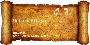 Orth Nadinka névjegykártya